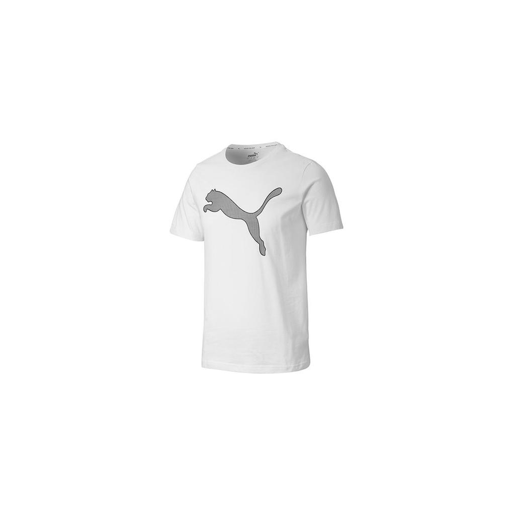 Puma Logo Print Crew Neck Short Sleeve T-Shirt Men Tops White 852308-02