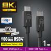 Кабель ELECOM USB-C длиной 1 м, USB4, 60 Вт, высокоскоростная передача данных, совместимость с USB PD, до 80 Гбит/с, 8K/60 Гц [совместимость с Thunderbolt 5/4 3, USB3.x 2.0] [USB-IF