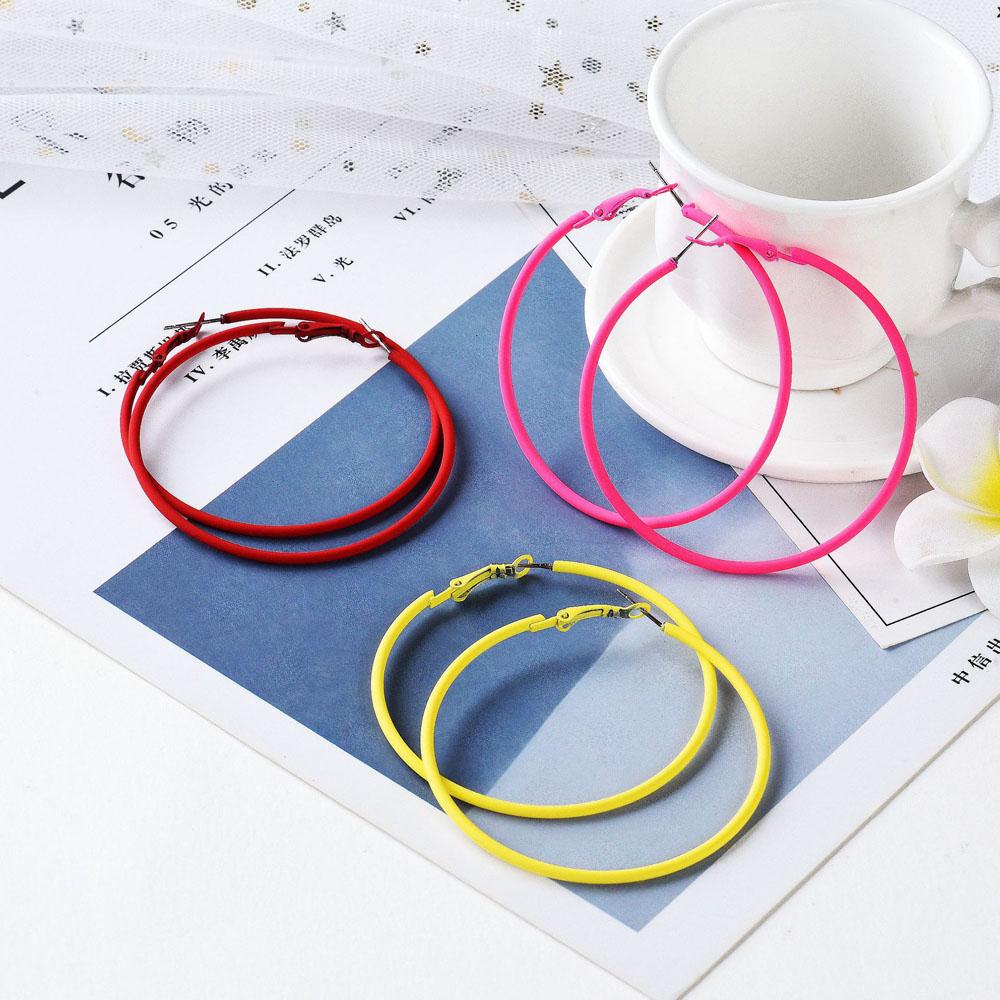 Green Big Circle Women Wedding Diameter 6CM Ear Studs Fashion Accessories Hoop Earrings Jewelry