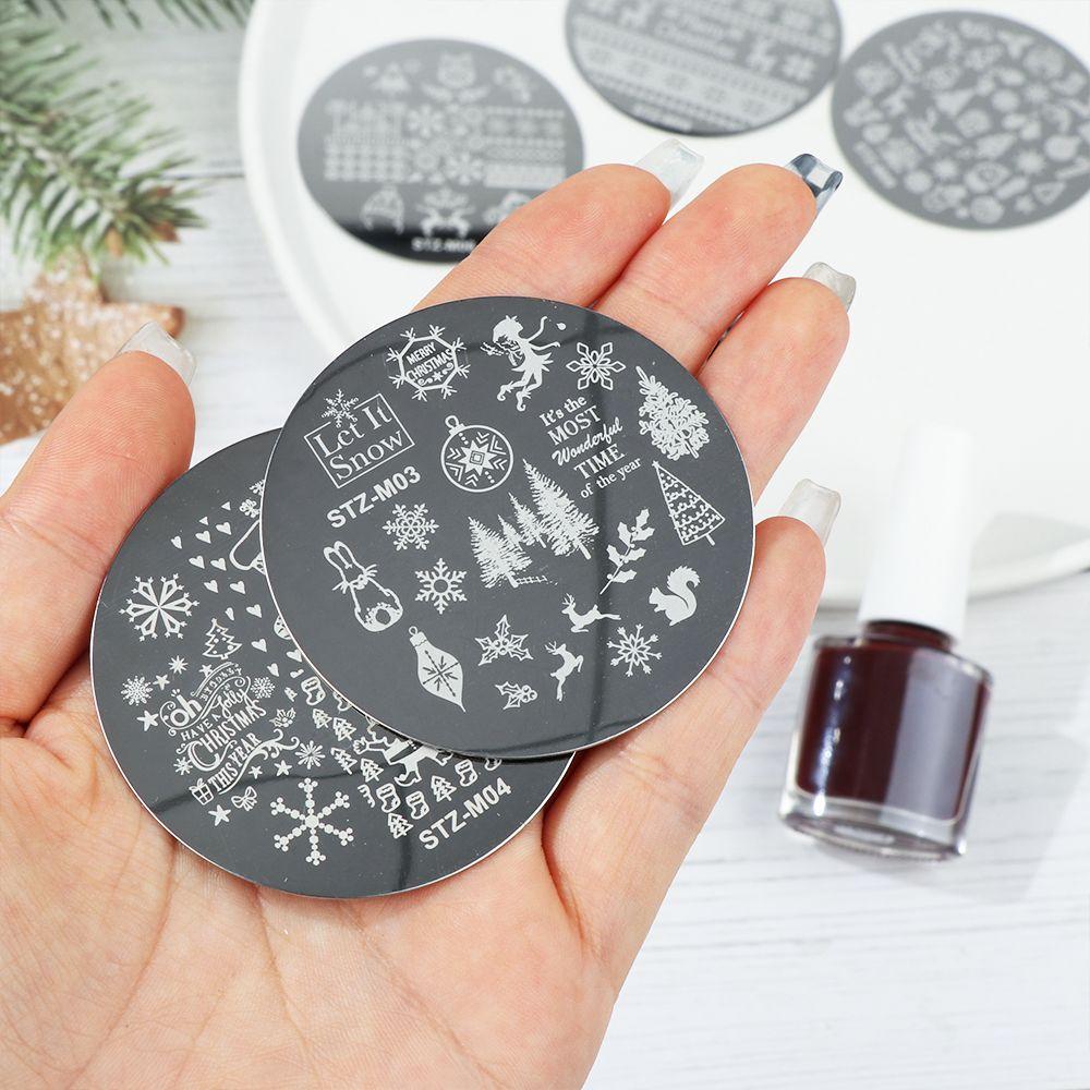 Manicure Santa Claus Christmas Nail Stamping Plates Nail Stamp Polish Templates Stencils Molds