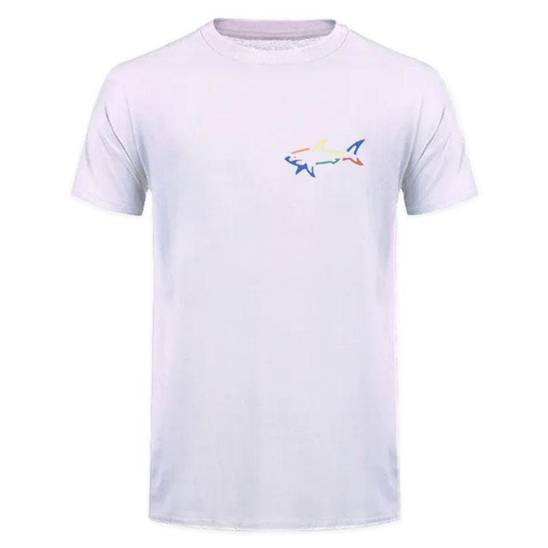 Мужская летняя модная повседневная свободная футболка большого размера с принтом в виде акулы, спортивная футболка с круглым вырезом и короткими рукавами, женская футболка