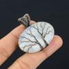 Double Tree Of Life Moonstone Gemstone Copper Wire Wrap Handmade Pendant Jewelry Gift
