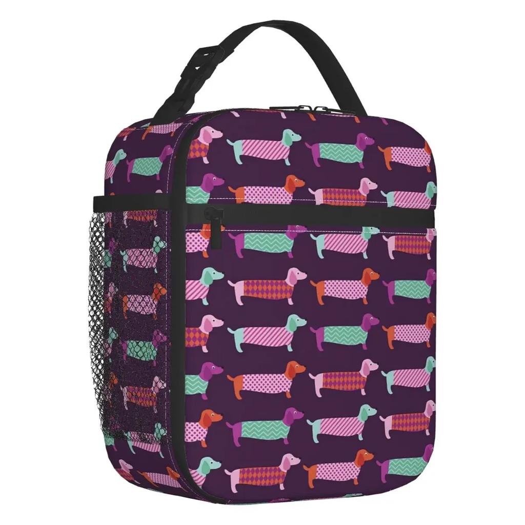 Пользовательская сумка для ланча в виде собаки-таксы для женщин, термосумка-холодильник, изолированный ланч-бокс для студента, в школу