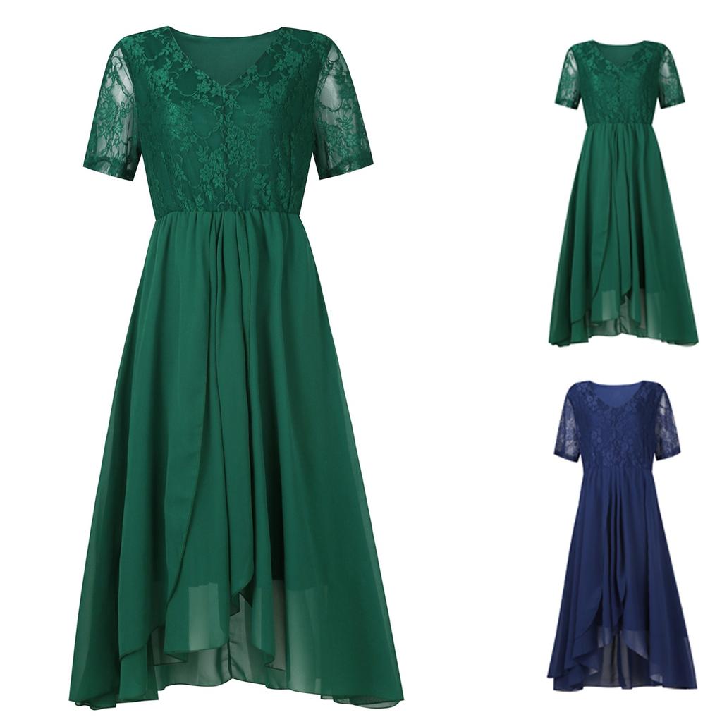Женское платье шифоновое элегантное кружевное лоскутное платье с вырезом длинное платье вечернее платье подружки невесты