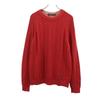 Long Sleeve Cable Knit Crew Neck Knit Red Men's Used
