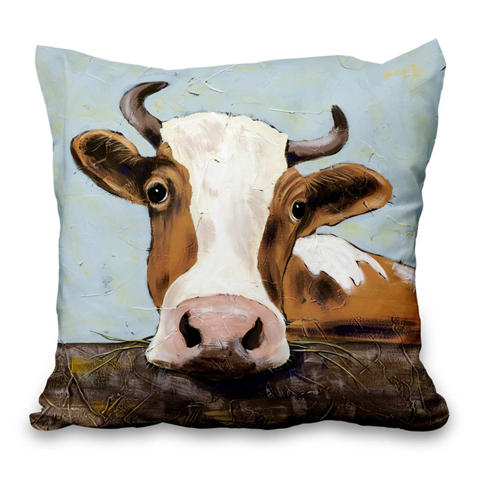 Juste de coussin en velours, анималистический цветочный узор, декоративная ткань taie d'oreiller, oreiller pour la maison, канапе, chambre, voiture, loup, vache