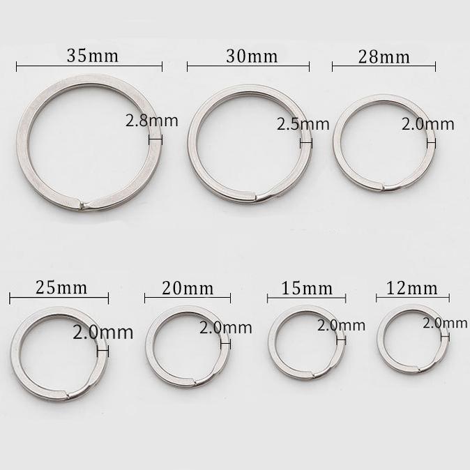 10 шт. Брелоки из нержавеющей стали 15/20/25/28/30/35 мм, круглые, плоские, разрезные кольца, брелок для изготовления ювелирных изделий, фурнитура для самостоятельного изготовления ключей