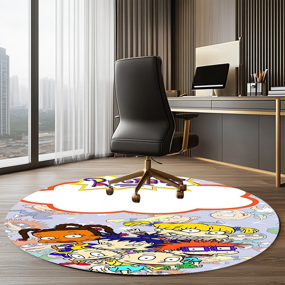 Rugrats Printed Round Rug Carpet Chair Rug Area Rug Entryway Doormats,for Office Chair Living Room Bedroom Kitchen Room.