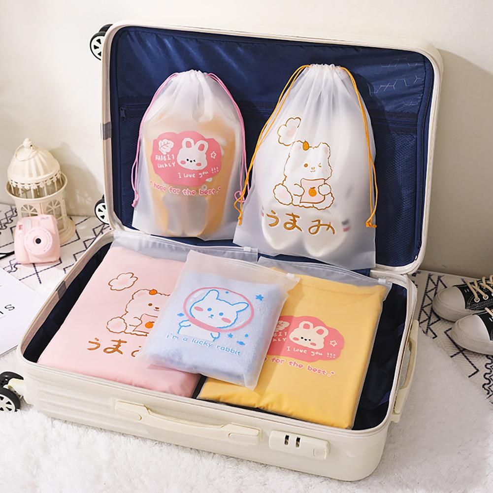 10Pcs Travel Portable Clothes Shoes Storage Waterproof Transparent Drawstring Cosmetic Bag Girl Clear Makeup Bag Organizer