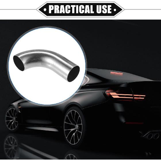 2 Pcs Bend Elbow Pipe Tube, 1.5" OD 4.72" 2.95" Leg 90 Degree DIY Exhaust Pipe Intercooler Air Intake Tube Universal For Car Truck Durable 304