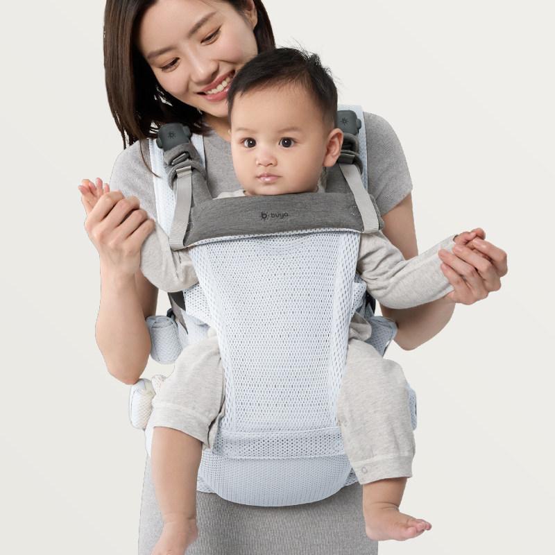 PSZWT03   Ergonomic Baby Carrier Backpack for Newborns, Cream White Baby Carrier with Hip Seat/Buttocks Seat/Multifunctional