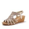Bohemian-style Sweet Sandals for Women In Summer Rhinocerion Thick-soled Sponge Sole Wedge Heel Roman Shoes
