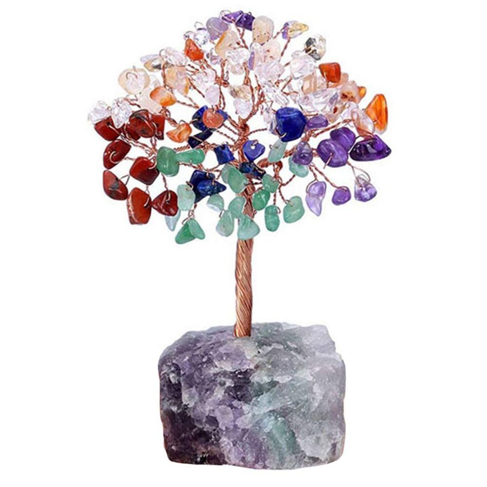 Stone Crafts Copper Wire Wrapped Crystal Money Tree Reiki Chakra Feng Shui Trees Potted Plants