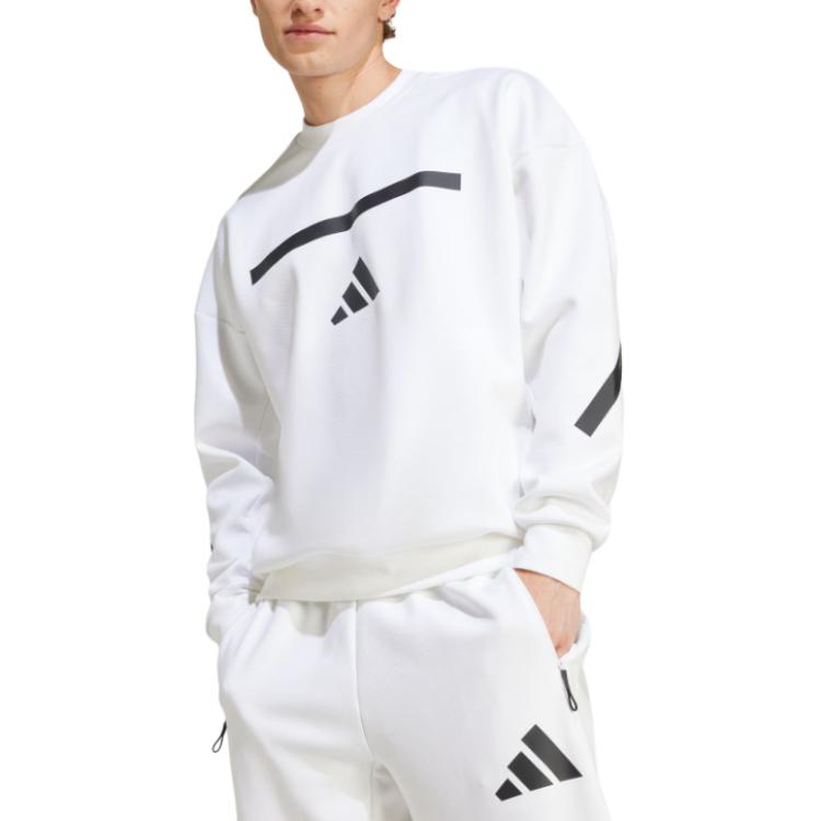 adidas ЗНЕ. Толстовка True Healing Series FW24, удобная спортивная повседневная кофта с длинным рукавом, американская толстовка с капюшоном, мужская толстовка белого цвета JF2451