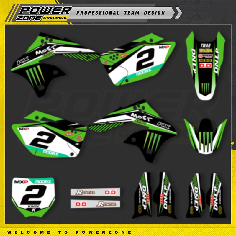 PowerZone Набор индивидуальных графических наклеек для Kawasaki KXF250 2006 2007 2008 KX250F Защитная наклейка Индивидуальная настройка