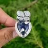 Gift For Her 925 Silver Natural Sodalite Statement Flower Adjustable Ring
