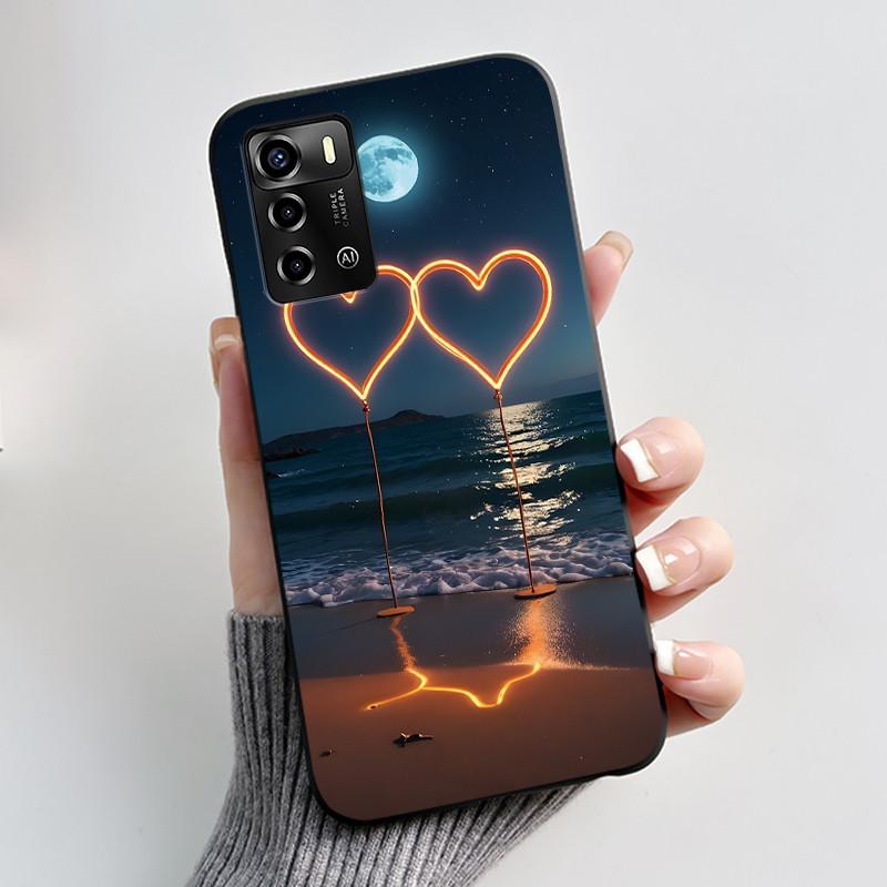 Чехол для смартфона ZTE Blade V40 Vita / V41, роскошный, милый, с кроликом, забавный, черный, корпус, мягкий силиконовый защитный чехол