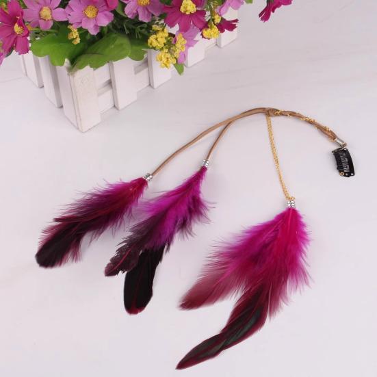 Заколка для волос в виде пера, цветная кожаная длинная заколка для волос с кисточками, легко сочетающийся головной убор, аксессуары для волос для тематических вечеринок