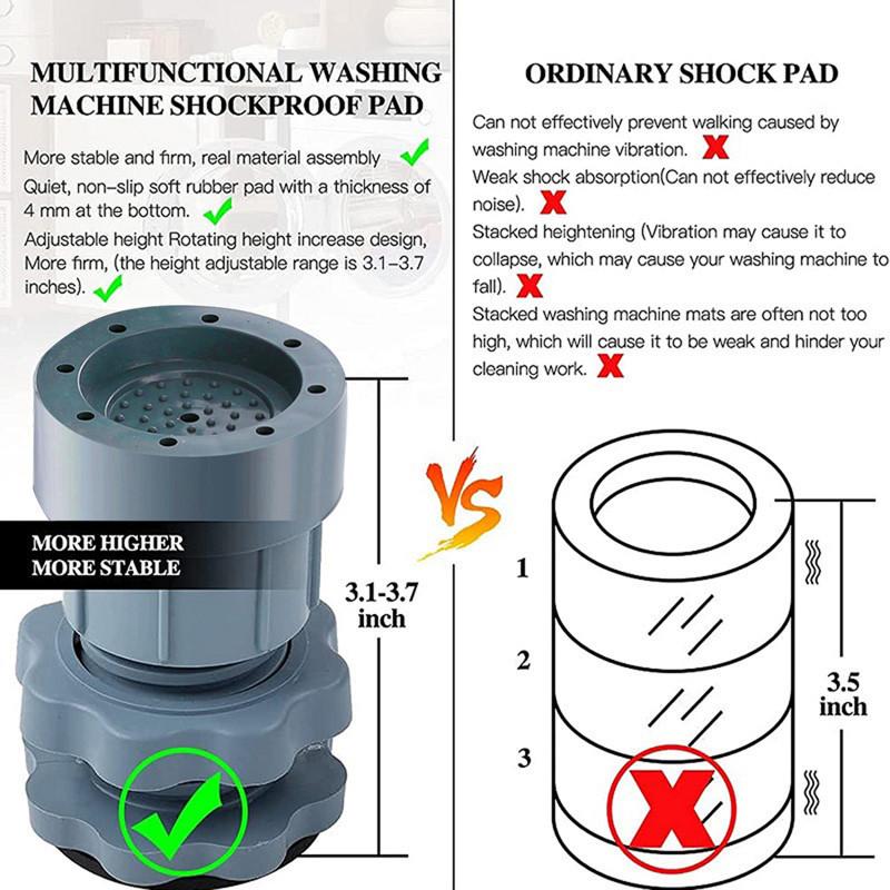4шт. Подставка для ног стиральной машины, нескользящая, поддерживающая, амортизаторы, усиленный кронштейн, шумопоглощающая, амортизирующая накладка