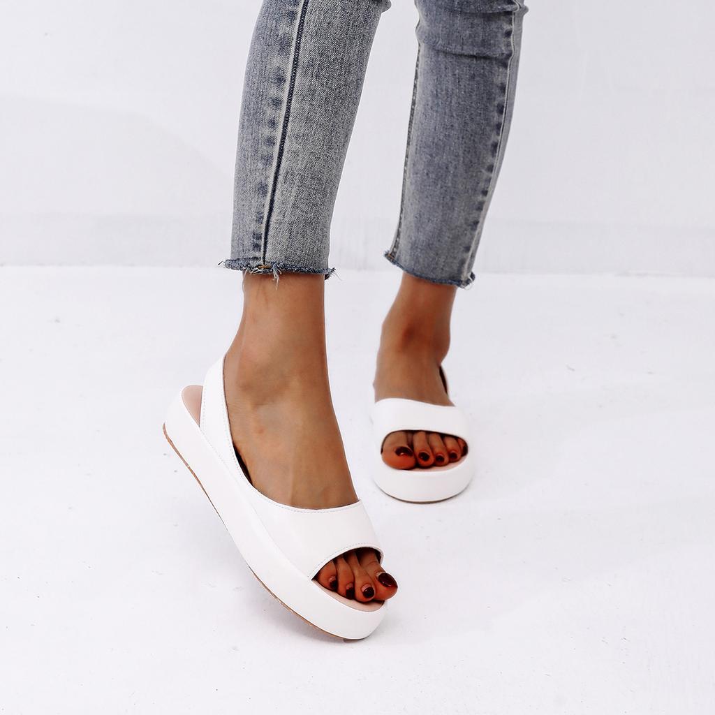 2025 summer new foreign trade large size women's shoes fish mouth flat heel light foot cover casual women's sandals