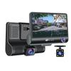 Car DVR 3 Cameras Lens 4 Inch Dash Camera With Rearview Camera Included TF Card Video Recorder Auto Registrator B28