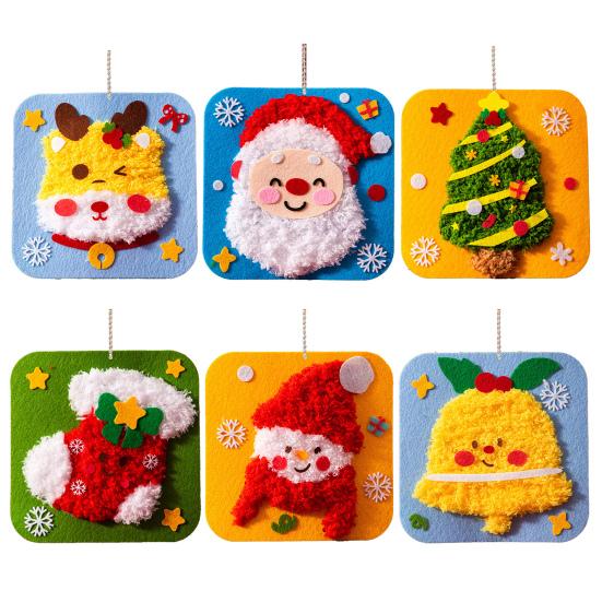 DIY Christmas Embroidery Kit for Beginners Cute Santa/Stocking/Gingerbread Sewing Projects Xmas Needlepoint Kit for Kids Adults