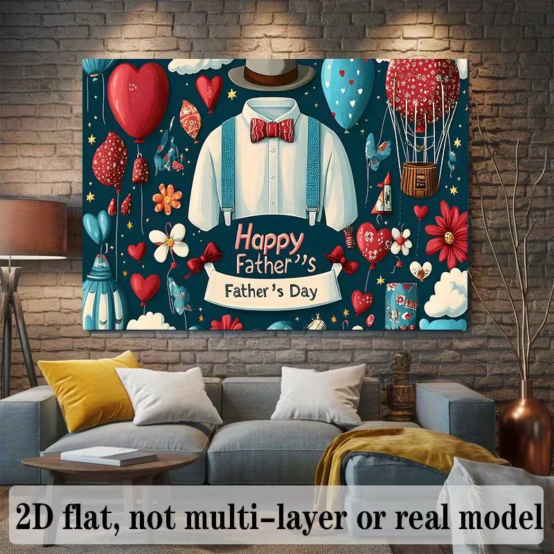 2D Father's Day Balloon & Suit Backdrop Photography Background