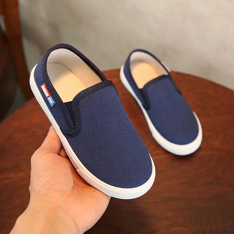 WTEMPO Детская обувь для всех сезонов, для мальчиков и девочек, нескользящая обувь на мягкой подошве на плоской подошве, однотонная детская повседневная легкая обувь