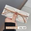 Fashionable Finished Myopia Glasses for Women Round Frame Near Sight Eyeglasses Unisex Anti-blue Ray Eyewear Diopters 0 To -4.0