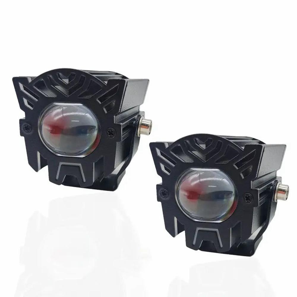 JPV74 Waterproof 12-48V Motorcycle Spotlight Red and Blue Strobe Lamp for Motorbike