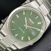 GENUINE VINTAGE SEIKO 5 AUTOMATIC 7019A JAPAN MENS GREEN DIAL WATCH A701592-5 R206b-a701592