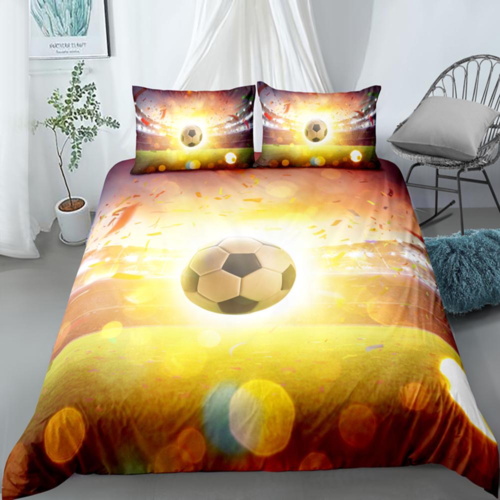 Football Bedding Set Printing Pillowcase Quilt Cover Soccer Duvet Covers Home Textiles Queen King Size Sport Theme Quilt Cover