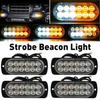 4X Amber/White Truck Tow LED Grill Strobe Emergency Bar Lights Caution 12V-24V