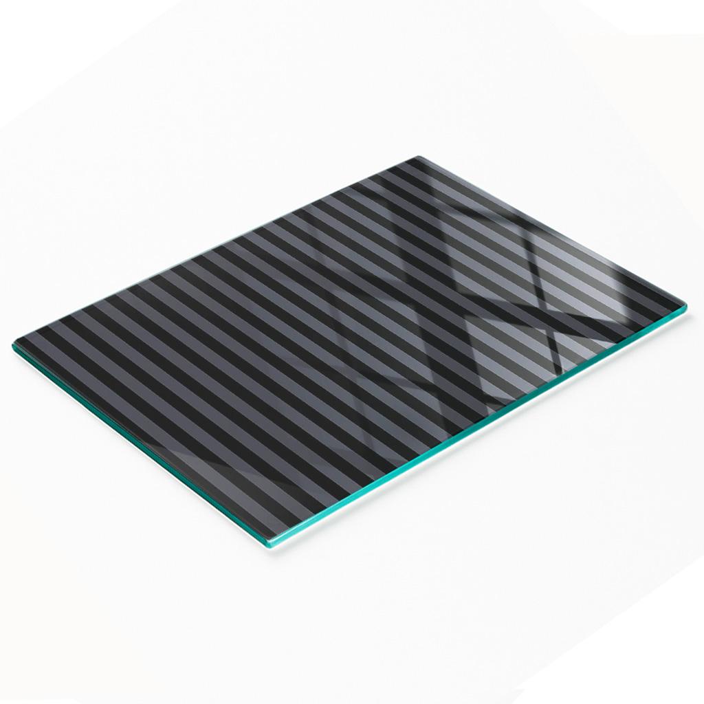 Decorative Glass Kitchen Chopping Board with Graphic Gray Stripes 80x52 cm