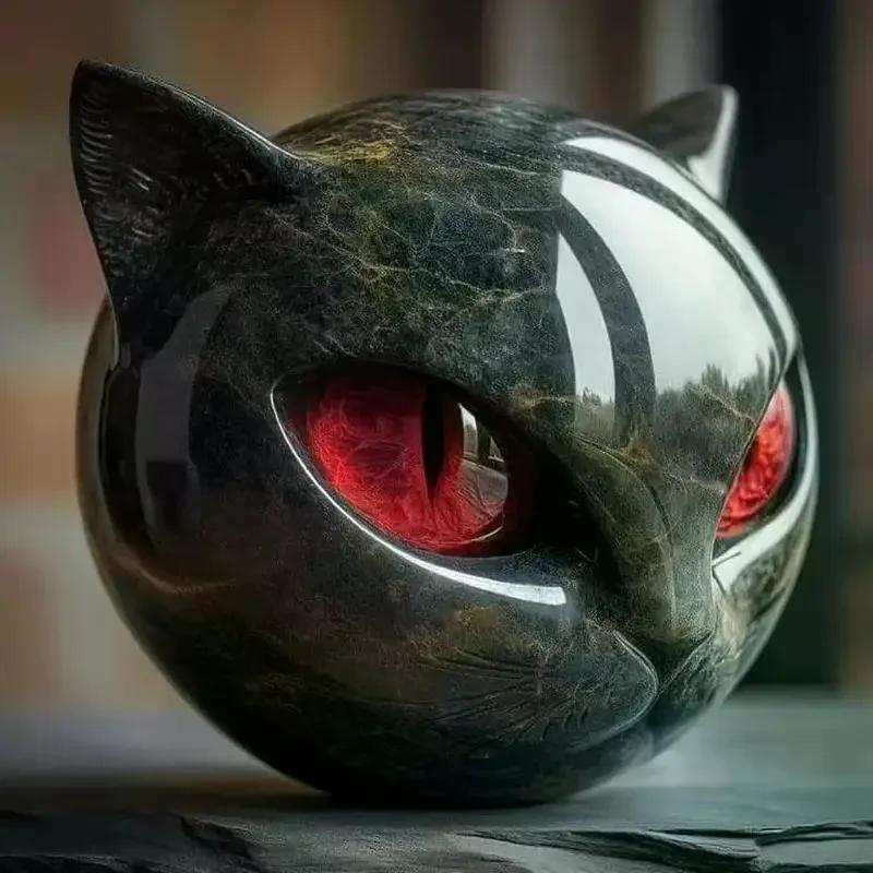 Хэллоуин Черная Кошка Каменная Фигурка Скульптура Текстура Кошка Камень Смола Украшение Кошка Статуя Домашний Офис Декор Книжной Полки Поделка