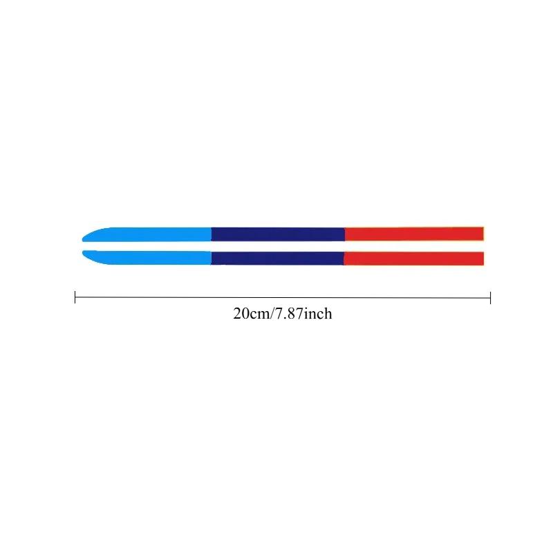 Waterproof Tricolor Stripe Vinyl Decals 2Pcs, Stylish Stickers for Car Side Mirror Body Decoration