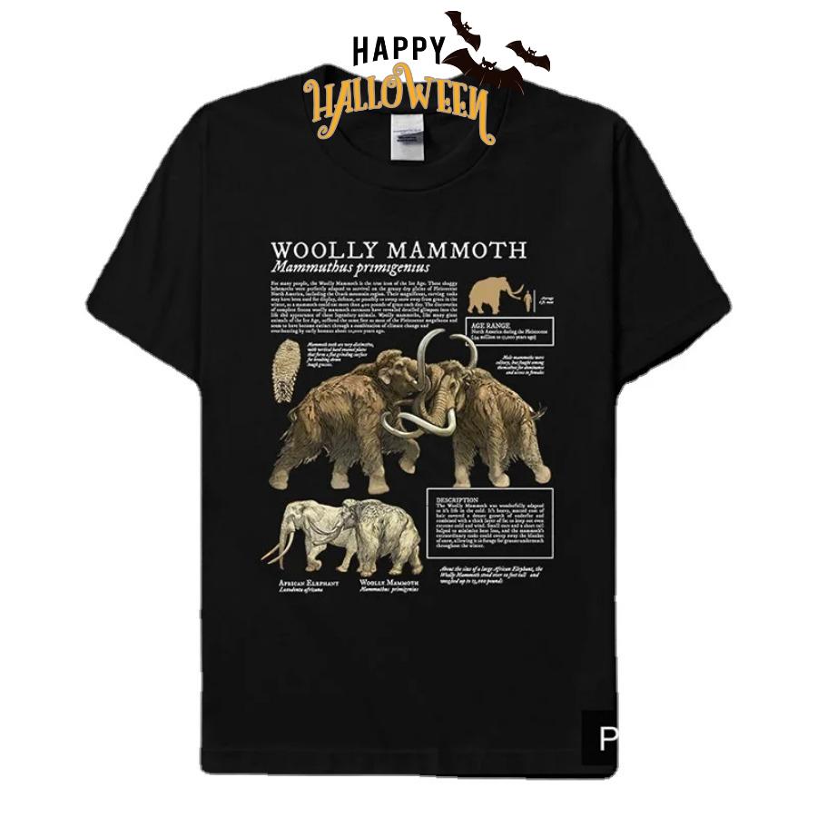 Mammoth Animal Illustration Natural Science Creative TShirt Cotton ONeck Short Sleeve Mens T Shirt New Size S3XL