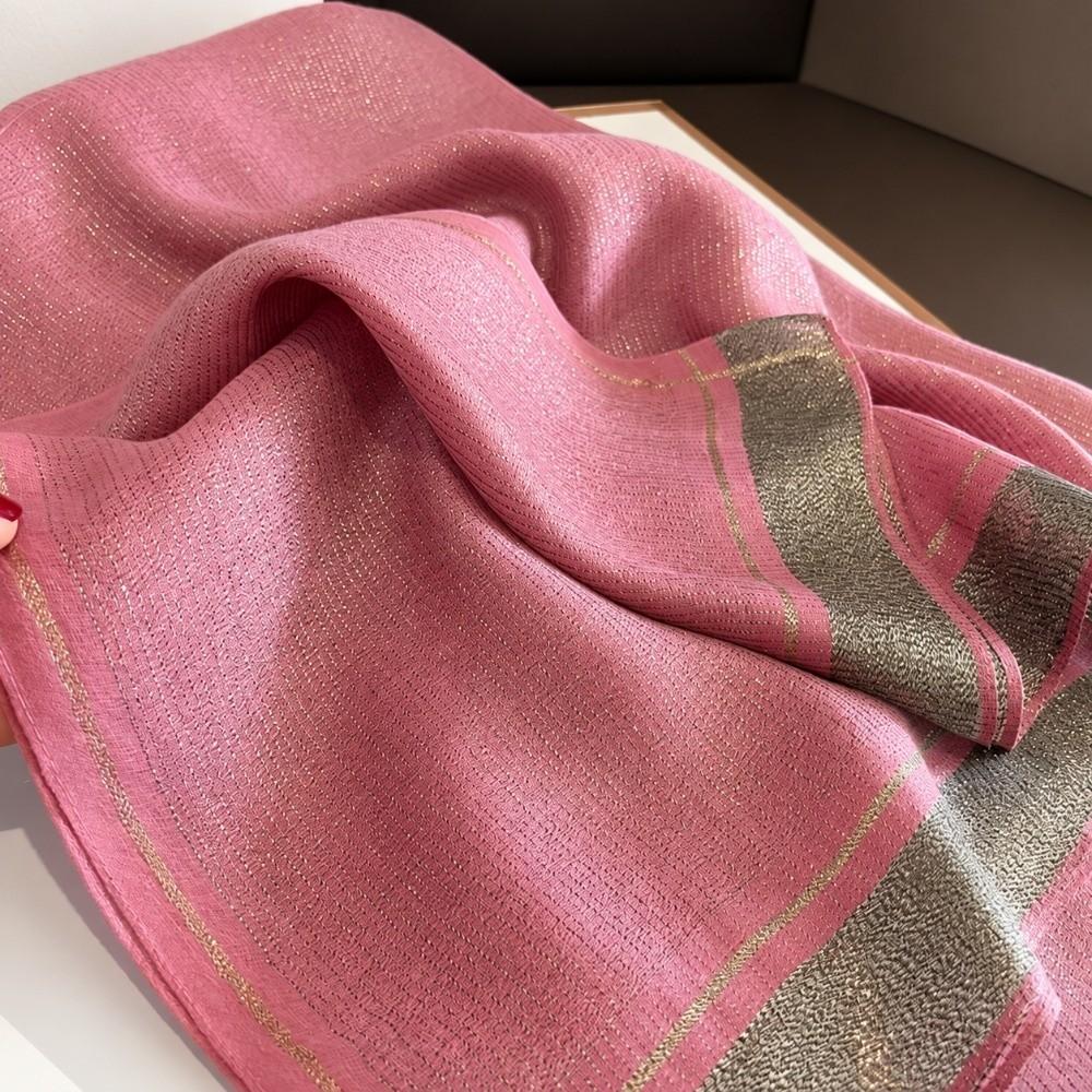 Breathable Imitation Silk Scarf Large Size Border Shawl Fashion Soft Silky Scarf Daily Outfit
