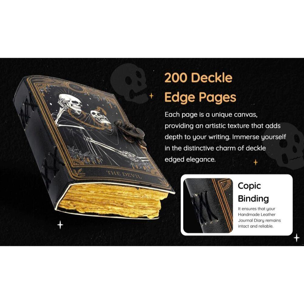 Книга заклинаний, дневник в кожаном переплете, бумажный гримуар, печатный дневник