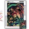 5D DIY Demon Slayer: Kimetsu No Yaiba Cross Stitch Rhinestones Diamond Drawing Embroidery Mosaic Home Decor