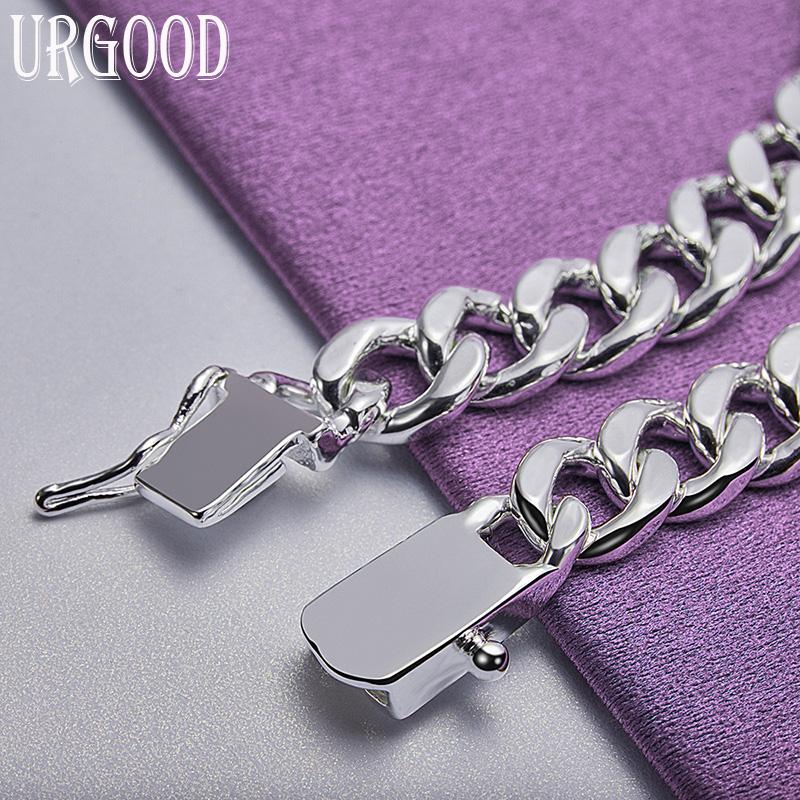 Ювелирные изделия из стерлингового серебра 925 пробы, 8 мм, боковой браслет, подарочные украшения для вечеринки