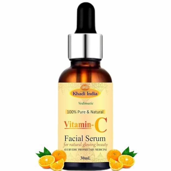 KHADI NATURAL Herbal Bright Complete Night Vitamin C Serum, 10% Pure Vitamin C, For Bright Skin, PM Routine, All Skin Types 30ml.