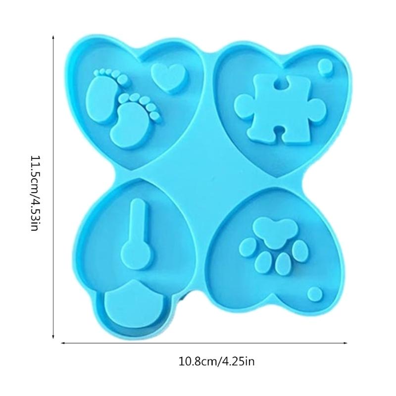 Брелок в форме силиконовой формы в форме сердца, формы для подвесок, универсальная форма для литья ключей, украшения ручной работы