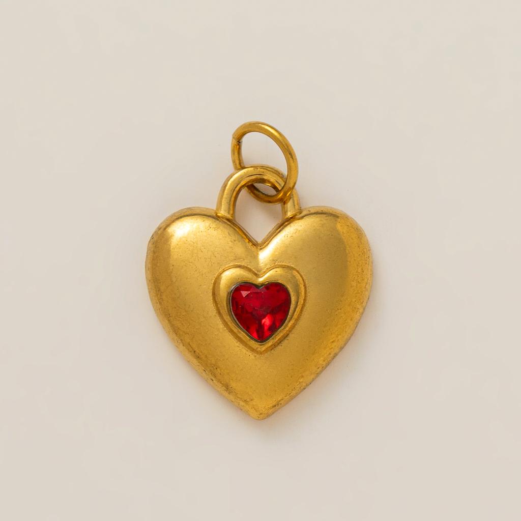 Fashionable and trendy new heart-shaped pentagram full diamond horseshoe pendant charms for jewelry