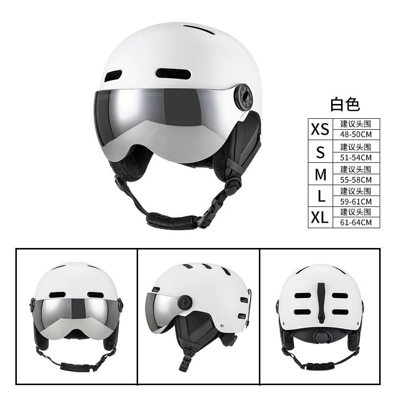 Unisex Ski Helmet With Integrated Goggle System Snowboarding Skiing Lightweight Safety Headgear Adults