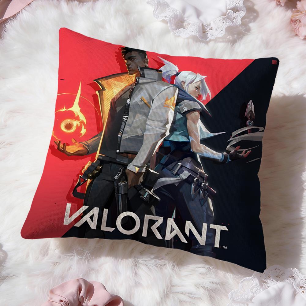Игровой чехол для подушки v-Valorants Премиум-комфорт Двусторонний чехол для подушки - Дизайн «Два в одном» для любой комнаты и салона автомобиля