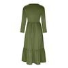 Women's Casual Dress Swing Sundress Flowy Tiered Loose Long Sleeve Maxi Dress With Pockets