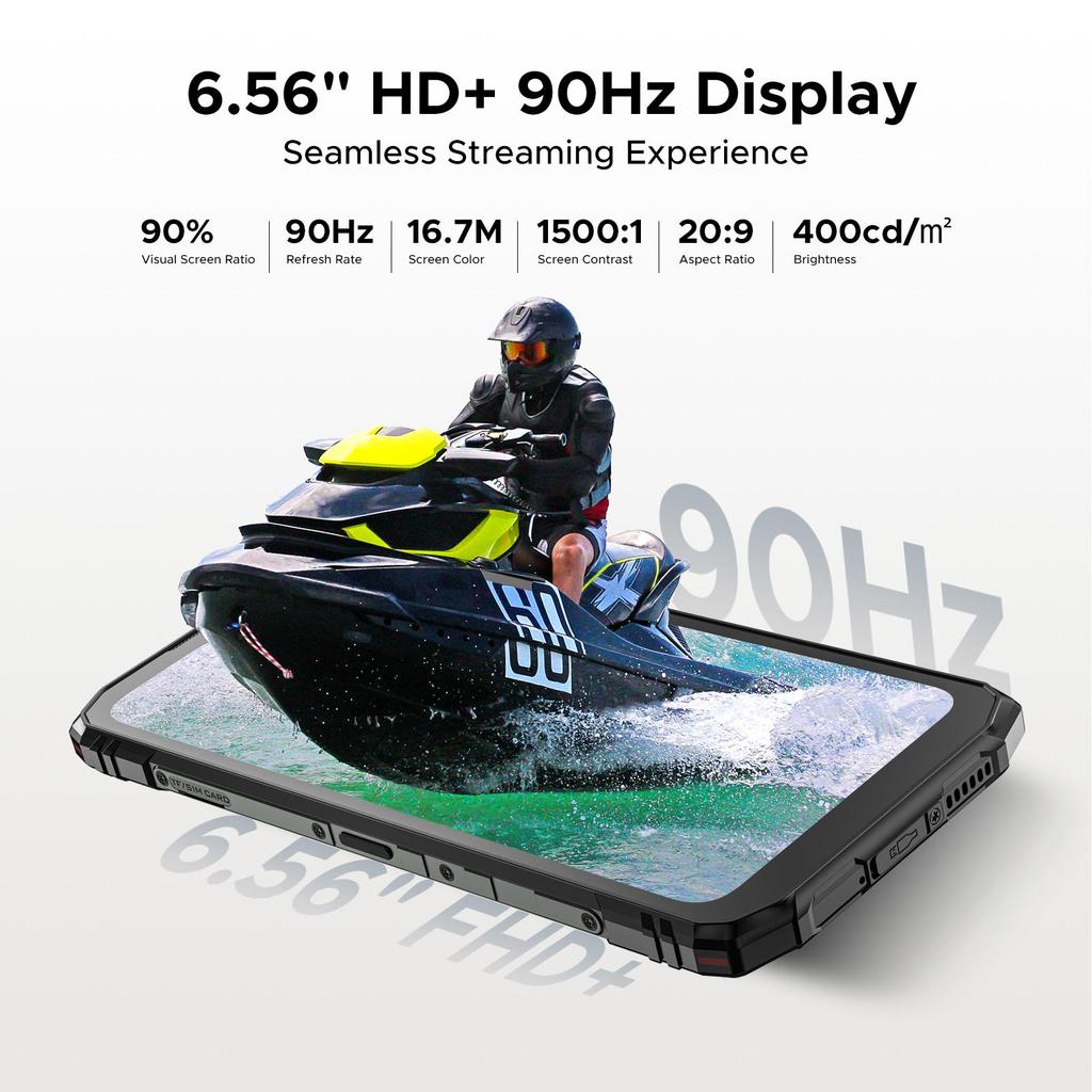 Doogee Blade 10 Energy Прочный смартфон, батарея 6150 мАч, телефон на Android 15 с 24 ГБ ОЗУ + 128 ГБ ПЗУ, 6,56 дюйма 90 Гц