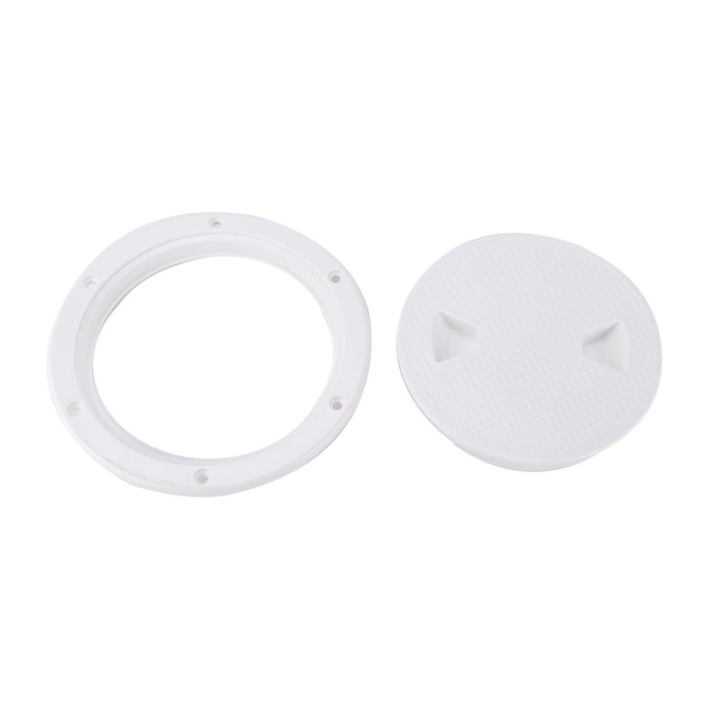 6in Deck Plate Hatch Cover Round White NonSlip Surface Separate Design PreDrilled Holes