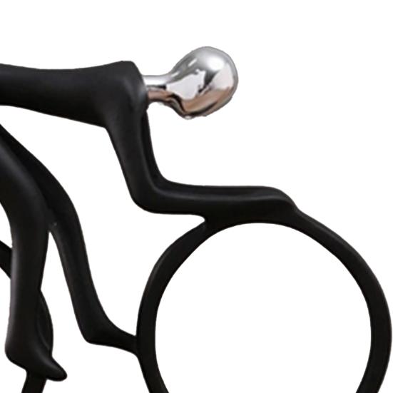 Черная Скульптура Велосипедиста Статуэтка Велогонщика из Смолы для Любителей Велосипедного Спорта Мужчина на Велосипеде Настольные Украшения для Дома Офиса Стола Полки